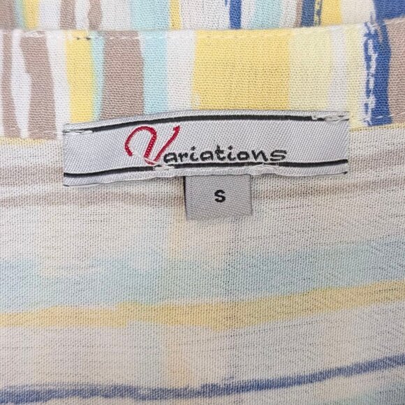 Variations Blue & Yellow Striped 3/4 Sleeve Shirt - Picture 7 of 8
